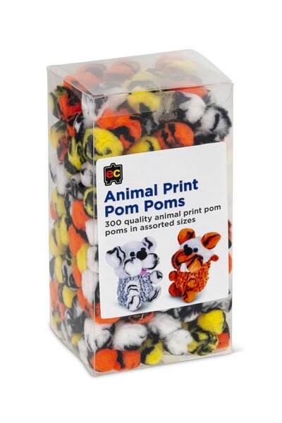 PomPom Striped Animal Print 13-20mm Pk 300 EC